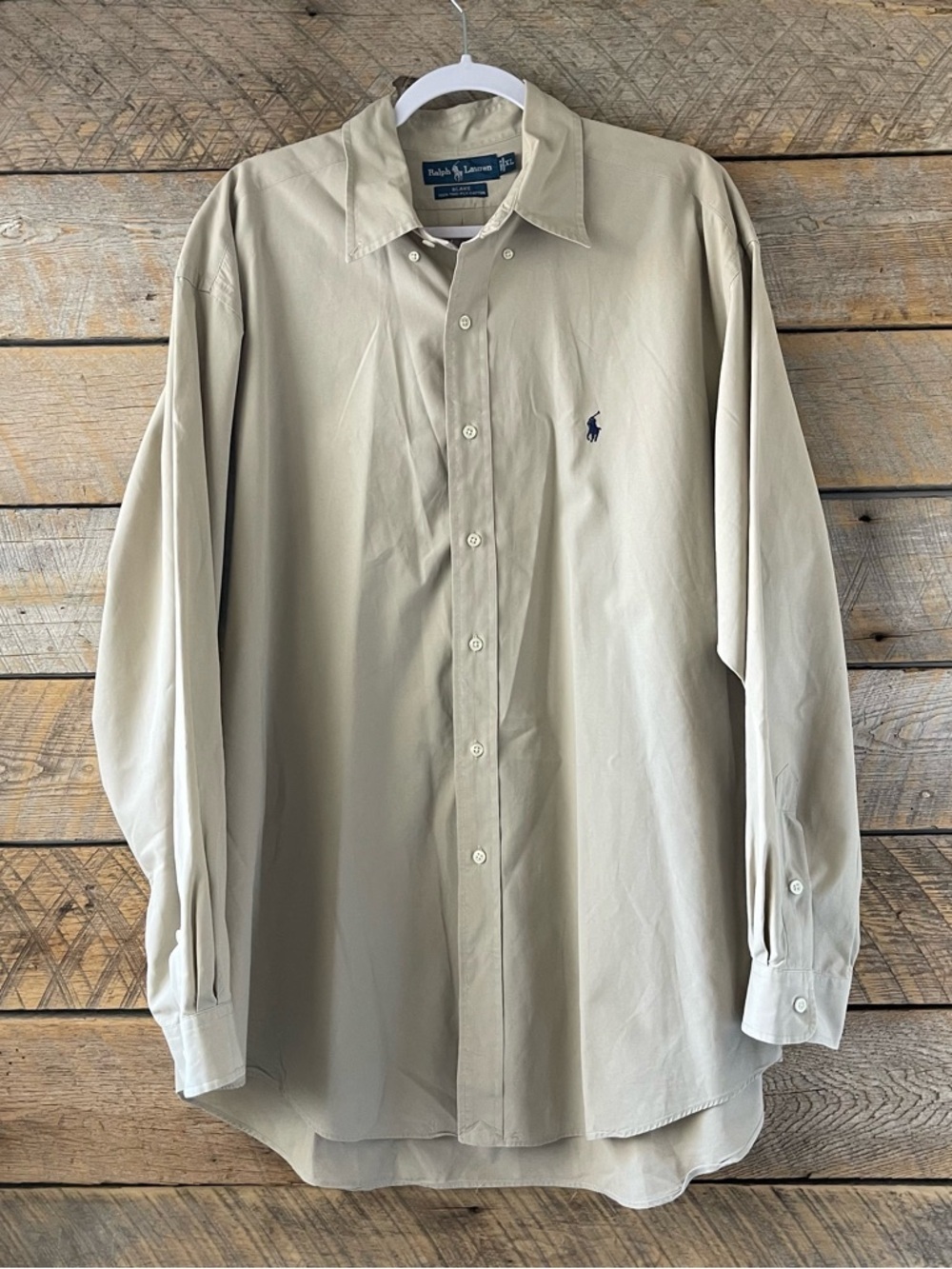 Ralph Lauren Blake 100% Cotton Tan Button Down Shirt Men’s XL Casual Business